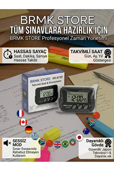BRMK STORE YÖKDİL SINAVI İÇİN KALİTELİ TAKVİMLİ SAYAÇLI KRONOMETRE