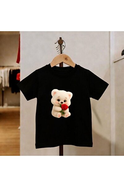 playwear Αρκουδάκι που κρατάει τριαντάφυλλο, τυπωμένο, 100% βαμβακερό, παιδικ...