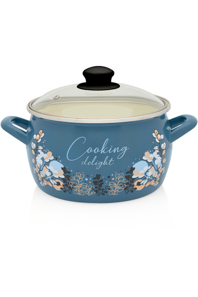 Metalac Cooking Delight enamel pot 7.5l with glass lid/24cm/7.5l