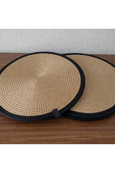 Naspar Ανθρακί Γκρι Χρώμα 2 Τεμάχια 32εκ. Σετ Πιάτων / Σουβέρ / Αμερικάνικο Σ...