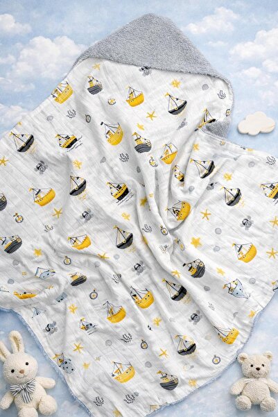 LUMİBABY BUTİK Double-Sided Muslin Swaddle Baby Towel (80X80)