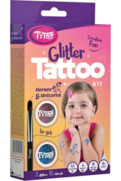 Dante Tatuaje cu sclipici TYTOO Cai și trandafiri 01799