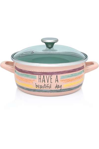 Metalac Divan Dan enamel saucepan 3.5l with glass lid/22cm/3.5l