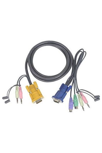 Aten Cablu PS/2 KVM 3 în 1 cu SPHD și audio 1,8m, 2L-5302P