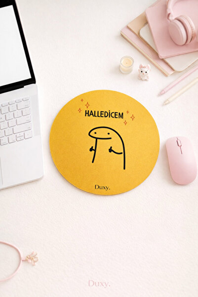 Duxy Espirili Kauçuk Mouse Pad, 19 cm, Kaymaz Taban, Ev Ofis Oyun için Rahat ...