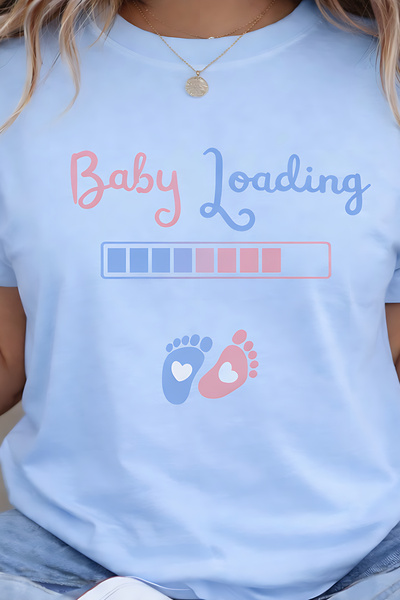 ArtYus Μπλουζάκι εγκύου με στάμπα "Baby Loading " Βαμβακερό μπλουζάκι με άνετ...