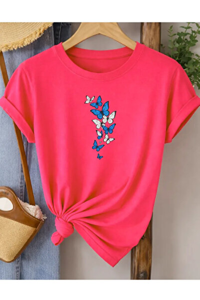 Pink Sky Oversize T-shirt 100% βαμβακερό Unisex Άνετη εφαρμογή Τάση Νέα Σεζόν