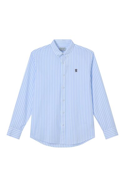 Giordano قميص أكسفورد قطن رجالي ضيق مطرز