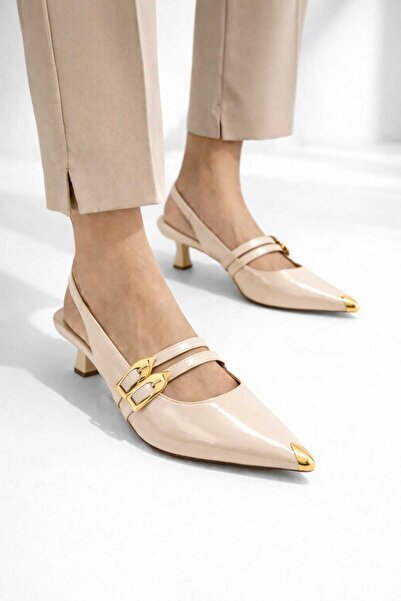 CİMİLİ SHOES Γυναικεία ζώνη με διπλή πόρπη και λεπτομέρεια με πόρπη μπροστά