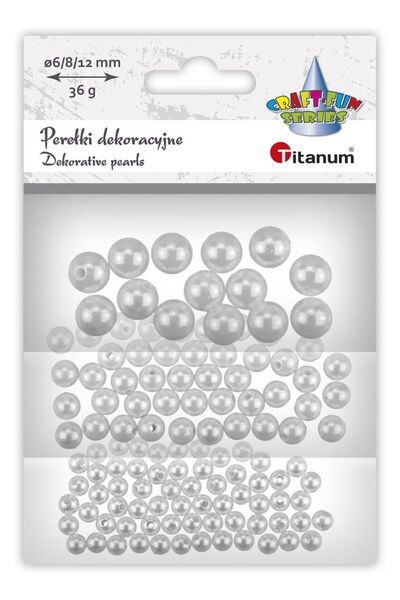 Titanum Mărgele din plastic, mărgele albe, 36g