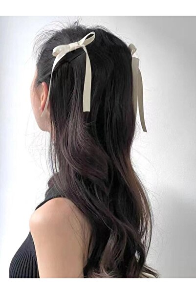 MY VİNTAGE Σετ 2 τεμαχίων Σατέν Φιόγκοι με Πόρπη Λευκό