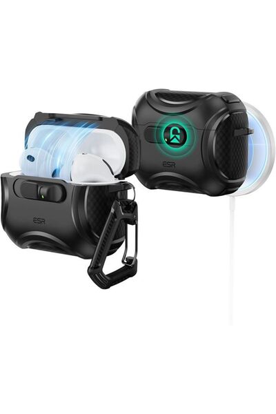 ESR Θήκη AirPods Pro 1/2 Cyber FlickLock Armor Black (Magsafe Compatible)