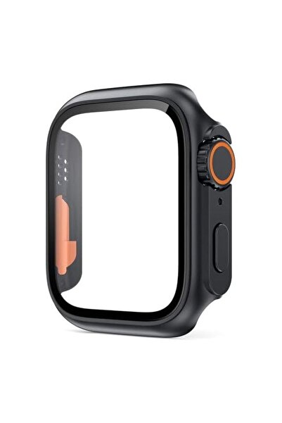 Orso 2-in-1 Switch to Ultra Hard Frame Black+ Tempered Glass Apple Watch 45mm