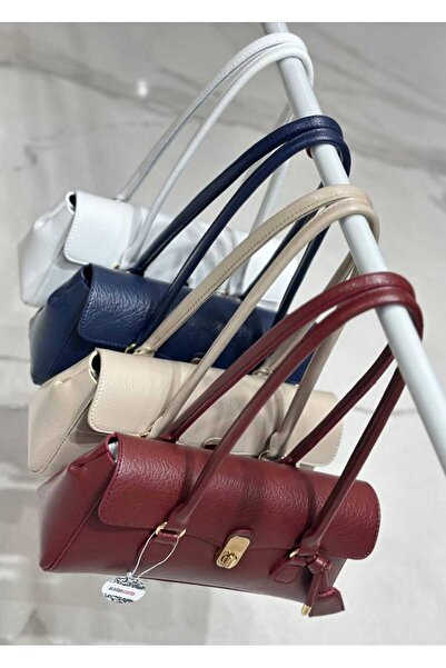 ÖZÜM ÇANTA Women's Long Handle Rectangular Model Hand and Shoulder Bag White