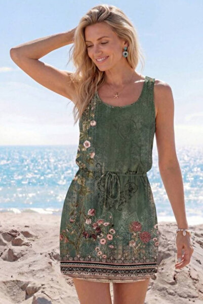 Modayakamoz Νέα σεζόν Γυναικείο κοντό φόρεμα από σουπερτζιν με λουράκια, στρο...