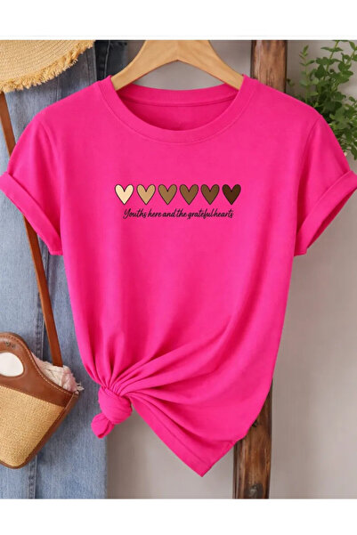 Pink Sky Oversize T-shirt 100% βαμβακερό Unisex Άνετη εφαρμογή Τάση Νέα Σεζόν