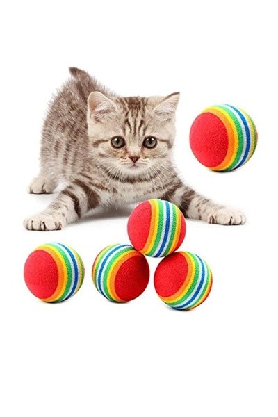 TRENTPET قطعتان من كرات لعب القطط والكلاب بألوان قوس قزح