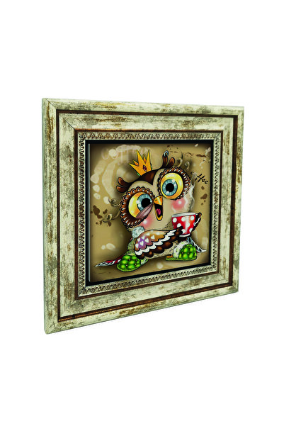 Sadrazam Εκτύπωση Κουκουβάγιας σε Φυσική Πέτρα 25X25KRG-164