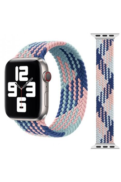WIWU Braided Stretchy Blue Pink Λουράκι για Apple Watch 44/45/46/49mm (Size: M)