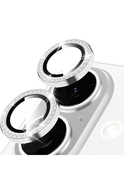 Orso Lens Camera Tempered Glass Silver Diamonds iPhone 17