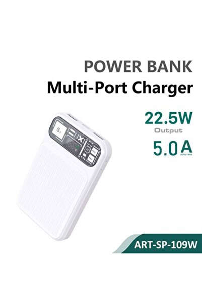 SiPro Siipro Cyberstyle 1x PD USB-C + 2x USB PowerBank 10000mAh White (SP-109W)