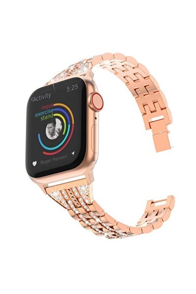 Orso Λουράκι Rhinestones Metal Beads Rose Gold Apple Watch 44/45/46/49mm