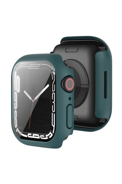 OEM 2-in-1 Hard Frame Dark Green + Tempered Glass Apple Watch 42mm