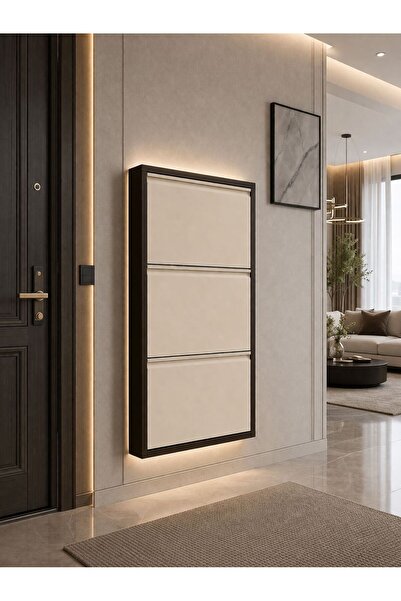 KARLI 3'LÜ KAHVERENGİ - KREM METAL AYAKKABILIK