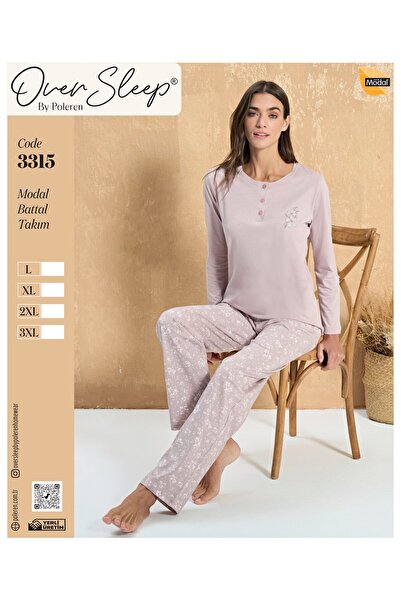 over Sleep Poleren Mink Modal Battal Pajama Set
