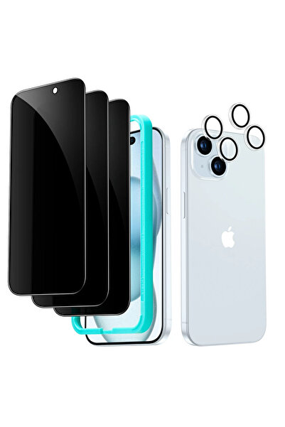ESR (3+2) Full Cover Privacy Tempered Glass + Armorite Camera Lens Clear iPho...