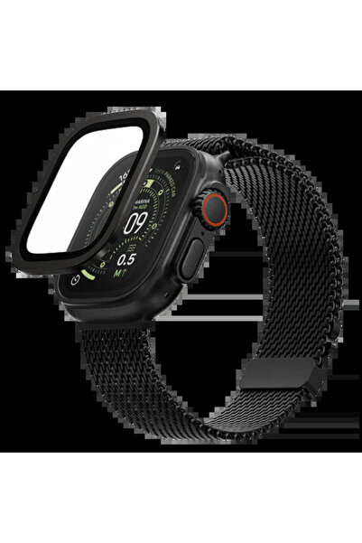 Other MagEasy Fortiz AR 9H Tempered Glass Black Apple Watch 49mm