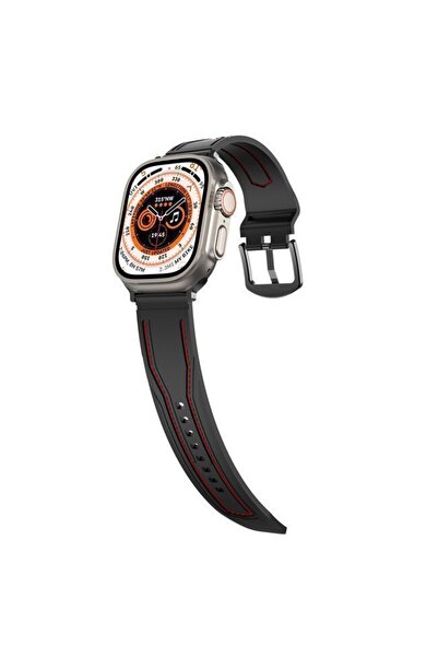 Orso OrsoBand Πρέμιουμ Σιλικόνη με Ύφασμα Μαύρο Apple Watch 44/45/46/49mm