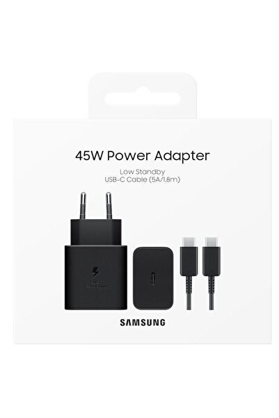 Samsung Fast Travel Charging Set GaN 45W με Καλώδιο USB-C to USB-C Black