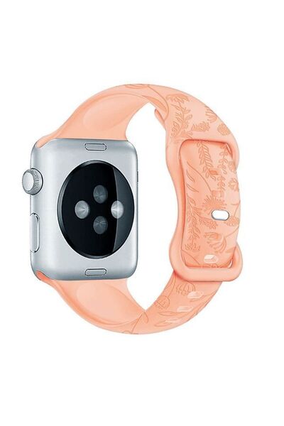 Orso Embossing Series Silicone Λουράκι Orange Apple Watch 44/45/46/49mm