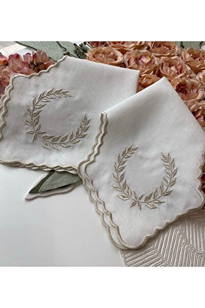 ELORA MAISON Çelenk, Ekmek Örtüsü, Nakışlı Ekmeklik, Keten Ekmeklik