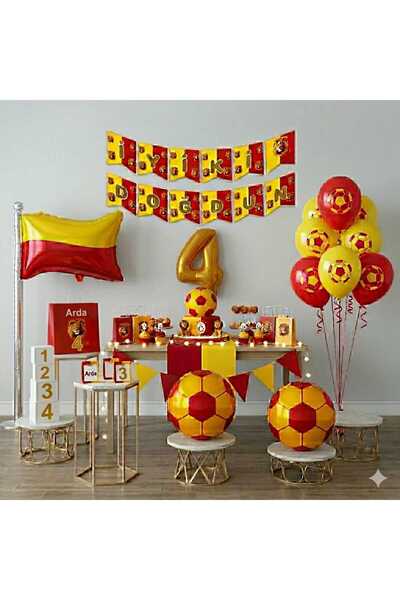 ÇITIPITISTORE Κίτρινο και κόκκινο σετ μπαλονιών γενεθλίων με θέμα το ποδόσφαιρο