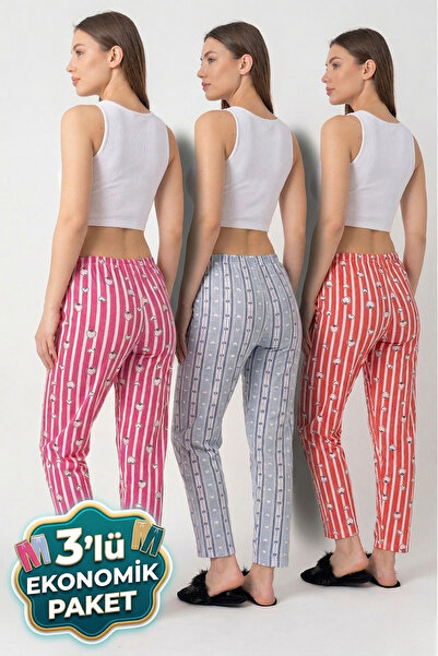 DONEX Pantaloni de pijama pentru femei, din bumbac, subțiri, respirabili, cu ...