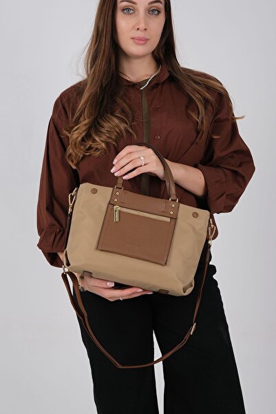Silver Polo SP1213 Kadın El Çantası Vizon-Camel
