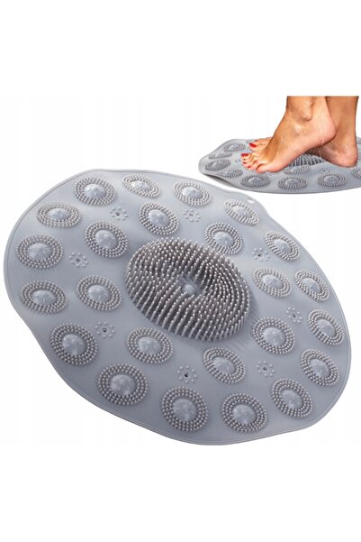 VERK Χαλάκι μασάζ ποδιών για μπάνιο ή ντους, αντιολισθητικό, γκρι