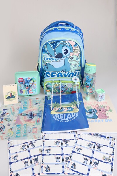 Stitch DEKOMUS İLE LİSANSLI "ICONIC BLUE COLLECTION" KIRTASİYE SETİ OKUL VE K...