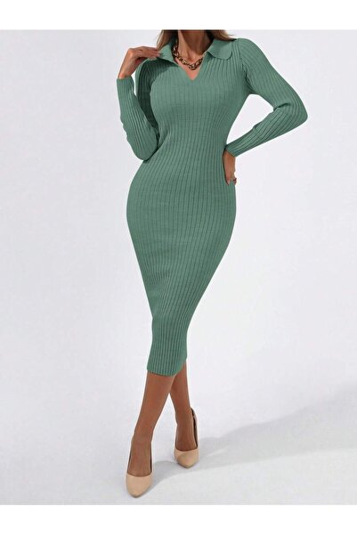 Iuliashop Aneska Vernil Rochie tricotată midi