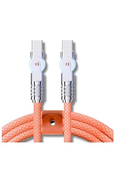 Zilevo Type-C to Type-C Hızlı Şarj Kablosu, 120W, 180° Döner Başlık, LED Aydı...