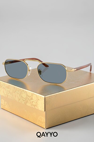 QAYYO Accessories Eşref Metal Square Black Gold Frame Unisex Uv400 Sunglasses