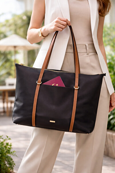 MGEStore Γυναικεία μαύρη τσάντα ώμου μεγάλου μεγέθους για καθημερινή χρήση, κ...