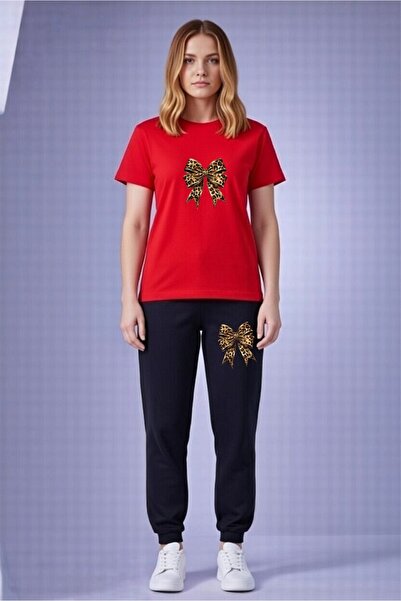 x-compass life Leopard Patterned Bowknot Printed Tracksuit Set – New Season C...