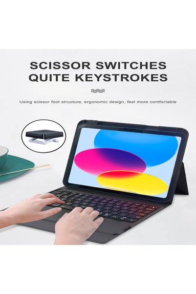 DAPHNELA IPAD 11.NESIL A16 TÜRKÇE KLAVYELİ KILIF SİYAH