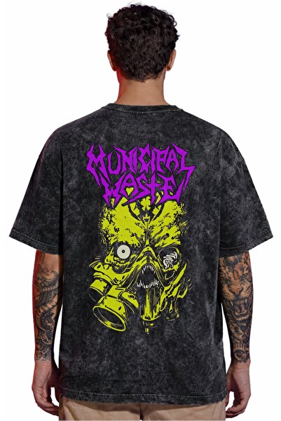 SEVBANO Tricou unisex supradimensionat cu imprimeu pe spate, cu design Munici...