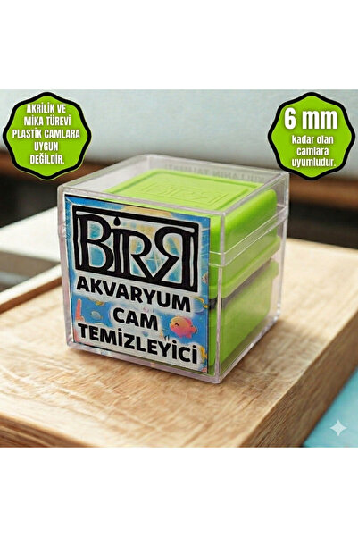 BİRRDESİGN Yeşil Akvaryum Cam Temizleme Akvaryum Cam Sileceği Mıknatıslı Akva...