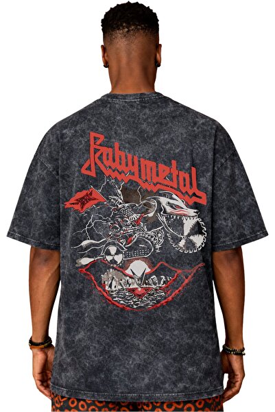 SEVBANO Design BabyMetal Rock Metal Music Band Tricou unisex oversize cu impr...