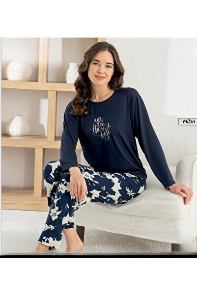 Pijamoni Γυναικείο σετ πιτζάμες Milan με μακρύ μανίκι και λεπτή λαιμόκοψη 760...